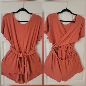 Free People Romper Womens Sz M Easy Street Wrapped Knit One Piece